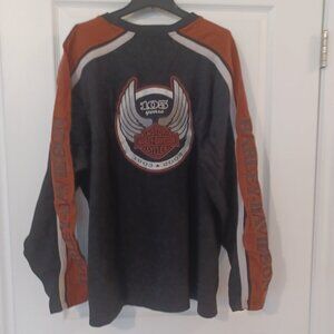 Harley Davidson 105th Anniversary Pullover Sweater Men 2XL Moto Embroidered